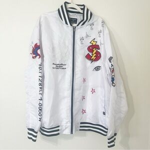 White Graphic Men's Jacket